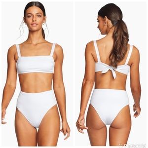NEW Vitamin A Nico Top Barcelona Bottoms Bikini Set in White Medium